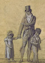 Padre con su hija, estudio para 